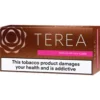 TEREA tobacco product box with health warning and pink IQOS ILUMA compatibility stripe.