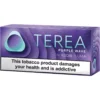 Terea Purple Wave tobacco box for IQOS ILUMA with a bold health warning across the bottom: 'This tobacco product damages your health and is addictive'