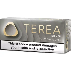 terea-silver-10-packs-3 - iqos Terea İluma i One i Prime Packaging for TEREA Silver IQOS ILUMA tobacco product with warning label about health risks and addiction