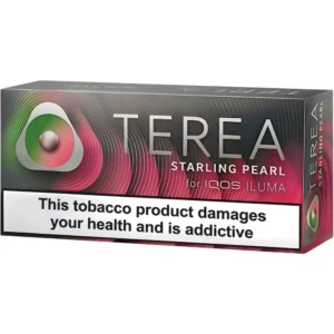 terea-starling-pearl-10-packs-4 - iqos Terea İluma i One i Prime Terea Starling Pearl packaging for ICOS ILUMA with a colorful swirl design and a large health warning bar stating the risks of tobacco use.